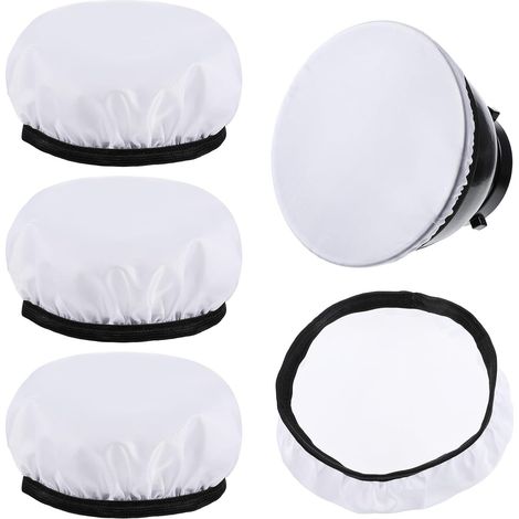 Diffuseur de lumière de 7"/18cm, chaussette de lampe de diffuseur de 4PCS Couverture douce Diffuseurs blancs doux Diffuseurs de tissu standard Chaussette de lumière adoucit la sortie lumineuse