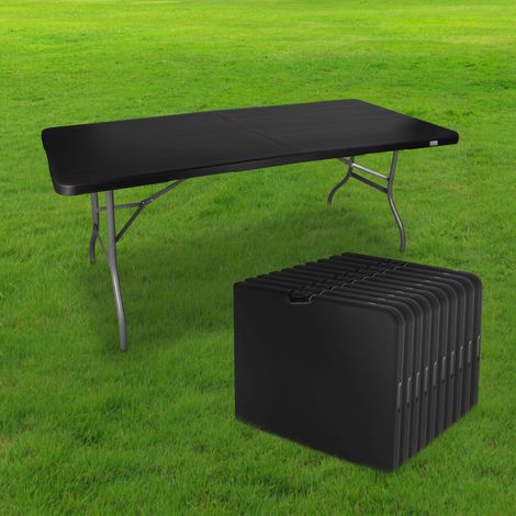 Skylantern – Lot de 10 tables pliantes 180 cm rectangulaires – HDPE haute densité – Pieds en acier pelliculé gris – Pour 8 personnes – Épaisseur 3,5 cm (1/5)