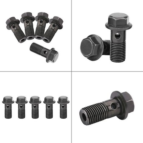 5 pièces Boulons Banjo M10 x 1.25mm pour Étriers de Frein et Maîtres-Cylindres de Moto (1/5)