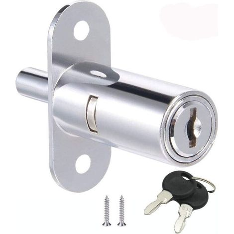 Serrure e Placard à Tiroirs Alliage de Zinc, Serrure de Meuble à Porte Coulissante, pour vitrines, classeurs, tiroirs, penderies, bureaux, meubles, etc (32 mm) (1/4)