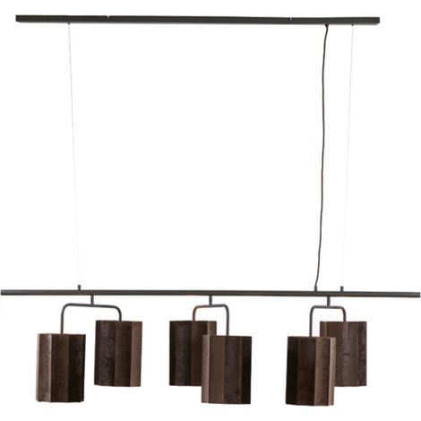 Light & Living - hängeleuchte - Edisa - braun - metall - große
