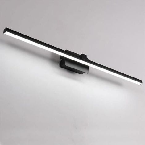 Applique Murale LED Miroir Imperméable à l\'eau Anti-brouillard - Noir - Aluminium - 40cm 8w - Lumière Chaude (1/4)