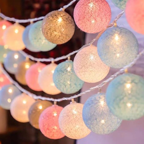 Luci a stringa LED - illuminazione per esterni - catena luminosa per esterni - 8 impostazioni - alimentazione USB - illuminazione decorativa per interni - 3 metri x 20 luci - colorate - PVC (1/5)