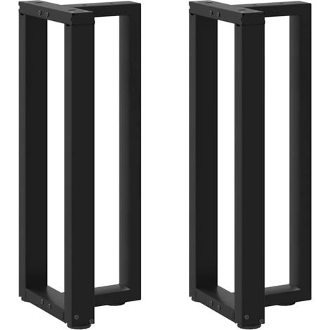 Pieds de console en T, lot de 2, acier thermolaqué noir, 25 x 28 x 72-73 cm - PANGIVO (1/5)