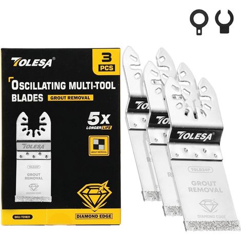 Sägeblätter Multitool Diamant oszillierend 3er-Pack bündiger Schnitt (1/5)