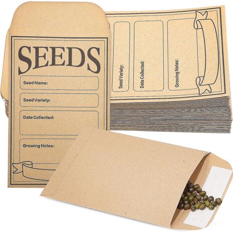 200 enveloppes en papier kraft, mini-sachets, sacs de rangement, enveloppes en papier pour l'emballage-12.00X8.00X0.10CM