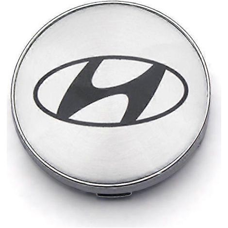 Enjoliveurs de jantes, cache-moyeux, logo et emblème pour Hyundai Santa Fe, Sonata, Solaris 4, Azera et Creta (argenté). (1/5)