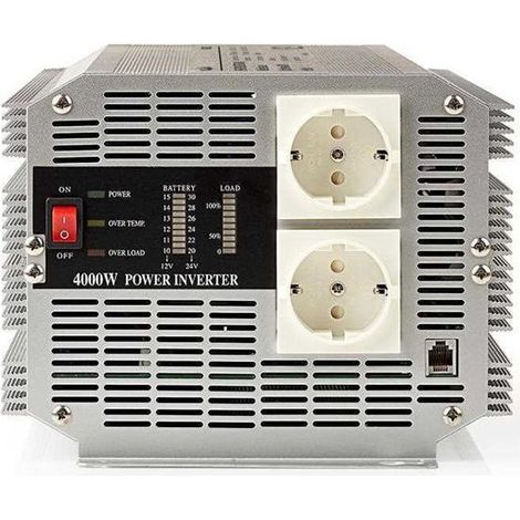 Nedis PIMS400012 Convertidor 4000 W Negro 12V a 230V