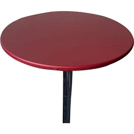 Nappe ronde unie rouge bordeaux, imperméable et à bords élastiques (1/5)