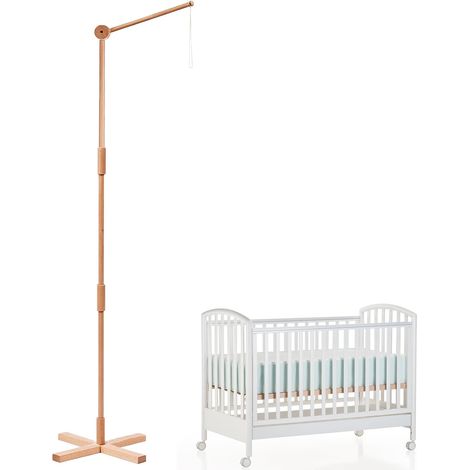 Support mobile en bois de 1,6 m - Design minimaliste - Support mobile pour lit de bébé - Structure stable en bois - Support mobile pour table à langer - Utilisation universelle - Support (1/5)
