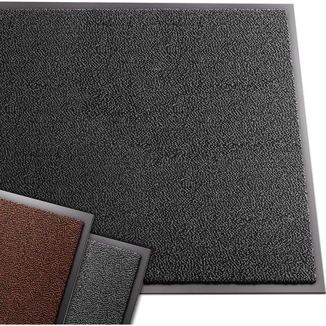 Tapis de Porte Paillasson d'Entree Interieur et Extérieur Tapis Antidérapant et Anti-Poussière Tapis d’entrée Imperméable Lavable 90x120cm Gris-Noir (1/4)
