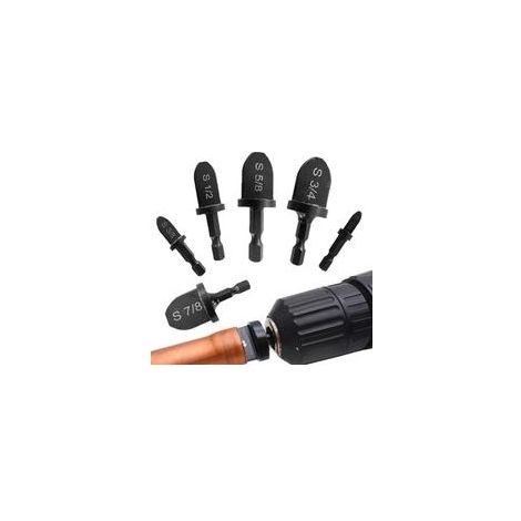 Espansore per tubi in rame, set di 6 espansori per tubi, kit di riparazione, set di punte da trapano per crimpatura, manico esagonale (1/5)