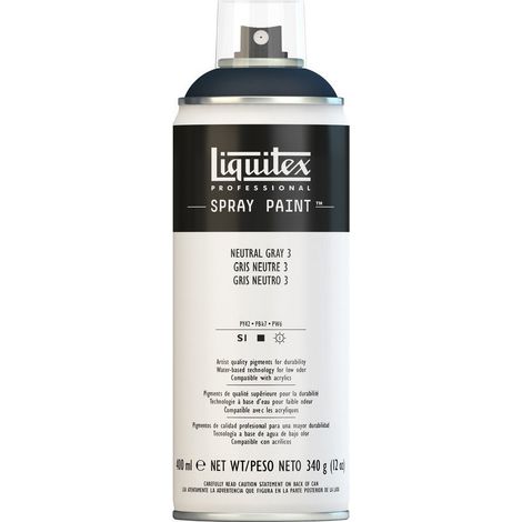 Liquitex 4453599 - Vernice Spray Professionale A Base D'acqua, Grigio Neutro 3, 400ml, 1 Pezzo (1/5)