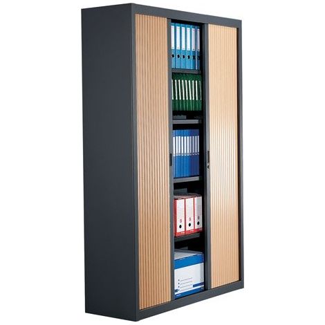 Armoire à rideaux démontables 200 x 100 cm hêtre - Maxiburo