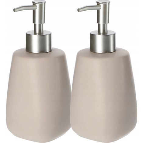 KADAX Seifenspender mit Pumpe, aus Keramik, Spender, Beige, 2 Stück (1/5)