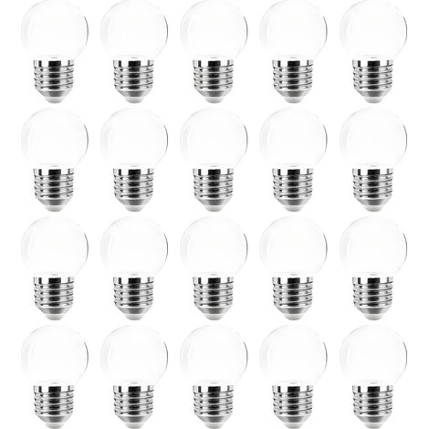 2W Ampoule LED vintage Filament E27 G45, Equivalent à Ampoule Incandescence 20W, 200Lm 2700K Blanc Chaud, Ampoule Edison Global, Non-Dimmable, Lot de 20 (1/5)