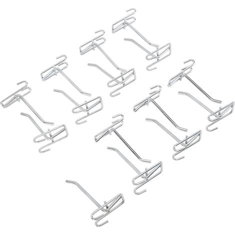 Lot de 15 crochets pour panneaux grillagés, crochets d'affichage pour magasins, garages et ateliers (1/5)