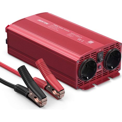 1000W Convertisseur 12V 220V 230V Camping Car Prise Européenne Sinus Modifié avec Pinces Onduleur 12v 220v pour Voiture Camion Bateau (1/5)
