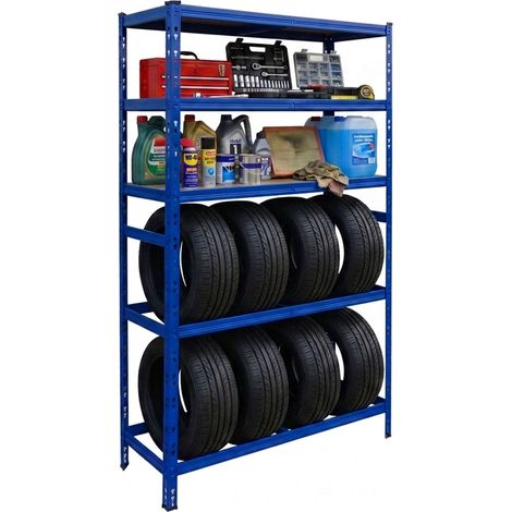 Steel Tire Rack, 3 Shelves - Adjustable Garage Storage (1/5)