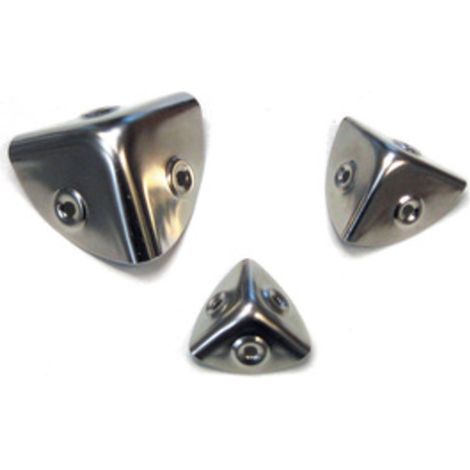 ANGOLO P/BAULI E CASSE ACCIAIO NICHELATO 30 MM Q.TA 50