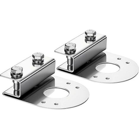2 supports de fixation droits pour éclairage pastèque sous cadre lumineux, fixation par pince, sans perçage, en acier inoxydable (1/5)