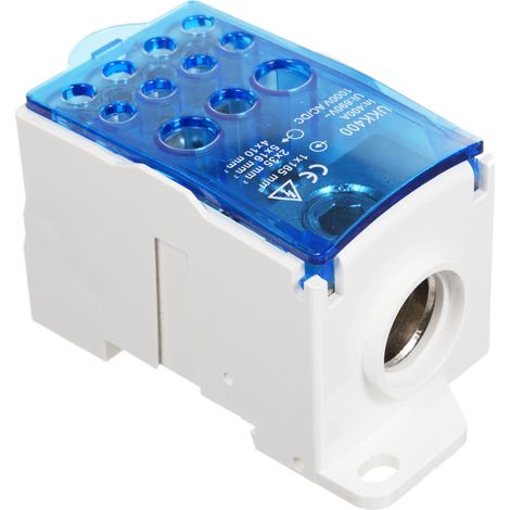 Irovami Bornier 11 positions 400A – Rail DIN, couvercle – Idéal pour câblage, distribution, électrique (1/5)