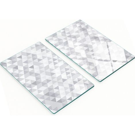 Küchenschneidebretter aus Glas mit grauen Dreiecken, 2 x 30 x 52 cm (1/5)