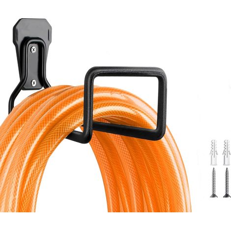Wandhalterung für Gartenschlauch – Robuster Metall-Schlauchtrommelhalter mit Schrauben, wetterfest, für flexible Gartenschläuche, ideal für den Außenbereich (1/5)