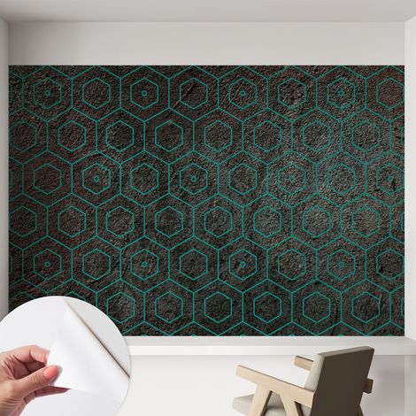 Carta da parati autoadesiva - Fotomurale adesivo - soggiorno moderno - resistente - Motivo geometrico 152x104 cm (1/5)