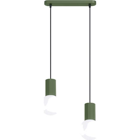 Lampade a sospensione Halo verde oliva 33.5x120x6cm Sollux (1/5)