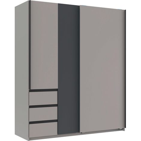 Mömax Schwebetürenschrank Adria Grau/Graphitfarben/Sahara (1/4)