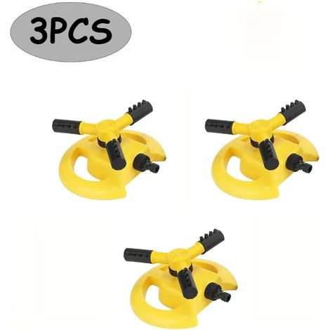 (Lot de 3) Arroseur rotatif automatique pour jardin et pelouse, couverture à 360°, outil d'arrosage pour plantes d'extérieur (1/5)