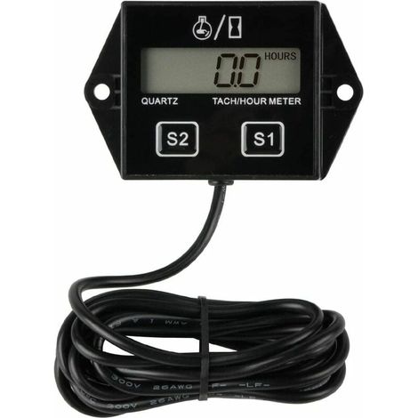 Tachymètre Numérique Compteur Horaire – Rappel Entretien, Arrêt Auto, Pile Remplaçable – Pour Tondeuse, Générateur, Bateau, VTT etc.