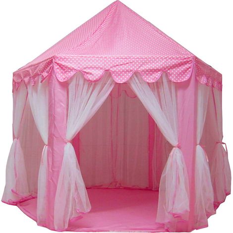 Tente d'intérieur élégante et anti-moustiques pour enfants, idéale pour dormir et jouer dans un château de princesse rose pour 2 personnes. (1/3)