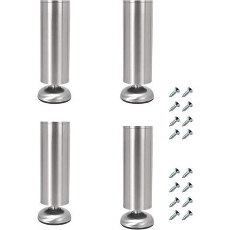 Set mit 4 verstellbaren Möbelfüßen aus Edelstahl, 25 cm dick, für TV-Ständer und Sofas