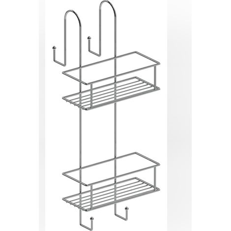 Contenitore da Appendere Doccia in Acciaio Cromato Spider - 54,5x22x21 cm