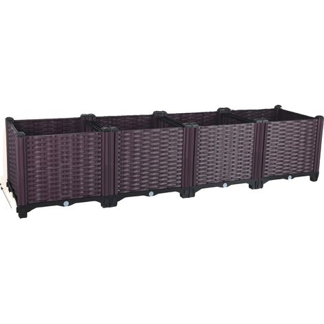 Huerto elevado, diseño personalizable, construcción duradera y resistente a la intemperie, 156 x 39 x 34,5 cm. (1/2)