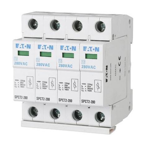 Eaton 167606 SPCT2-385/4 Dispositif antisurtension Protection anti-surtension pour: armoire de distribution 20 kA 1 pc(s) (1/2)