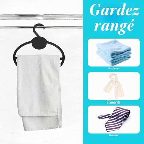 Amosfun Cintres Foulard Rond Organisateur De Cravate Et Ceinture Porte-Écharpe pour Foulards Châles Et Accessoires Rangement Compact pour Placard Et Maison (1/4)