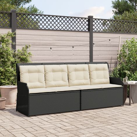 Maison Exclusive - Gartenbank Schwarz Poly-Rattan (1/5)