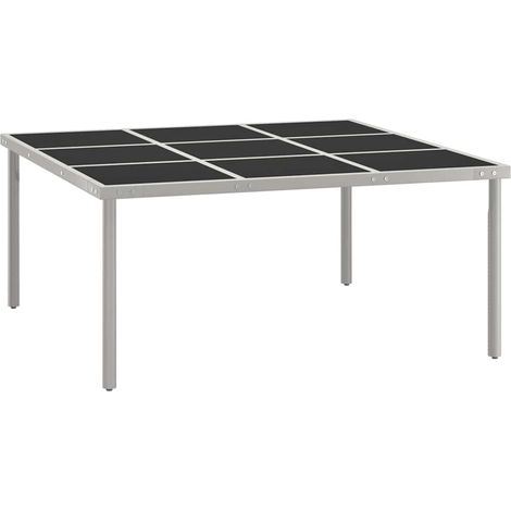 Table à manger Scandinave - Table de salle à manger de jardin 170x170x74,5cm Verre et acier BV597531 - BonneVie (1/4)