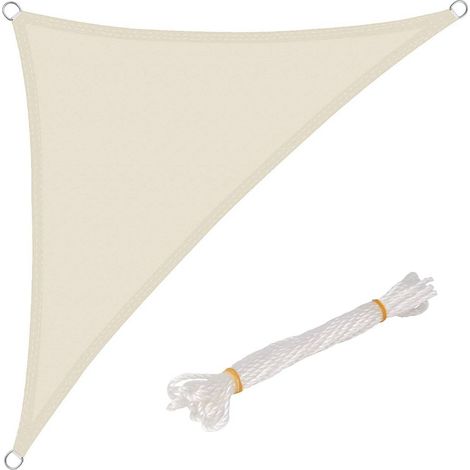 WOLTU Garden Sun Shade Sail PE Breathable Canopy Sunscreen Patio Awning Cover Cream 3x3x4.25m