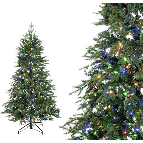 Evergreen Sapin de Noël artificiel Sherwood épicéa  LED incluses  Vert  180 cm
