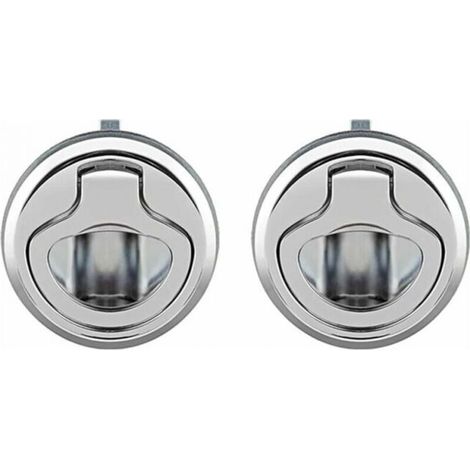 2 piezas de pestillo de escotilla empotrado de aleación de zinc plateado, cerradura de pestillo de cierre de puerta empotrado para barco o autocaravana (1/4)