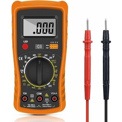 Sjqka – Multimètre numérique 1999 – Tension jusqu'à 1000V – Courant jusqu'à 20A – Résistance jusqu'à 200MΩ – Écran LCD rétroéclairé (1/5)