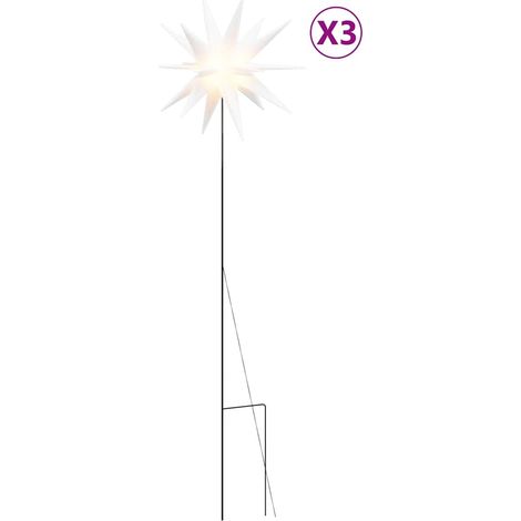 Maison Exclusive - Luci di Natale con Picce LED 3 pz Pieghevoli Bianche 35 cm (1/5)