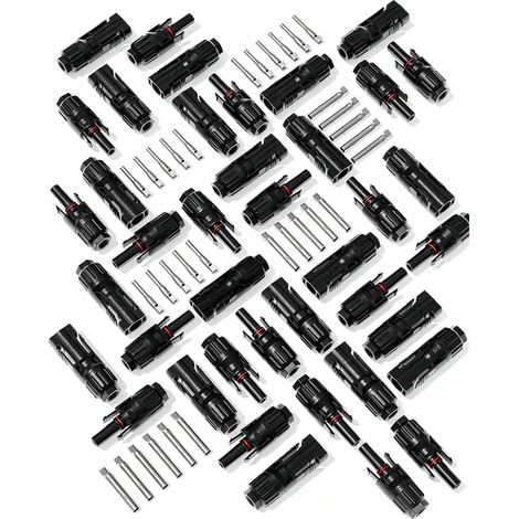Kit Connecteur Solaire à Raccords Auto-verrouillables pour Câbles 2.5–6mm² Connecteur Solaire 1500V, Cuivre Étamé, Isolation PPO Anti-UV, IP68, Auto-Verrouillable, Résistant Températures (1/5)
