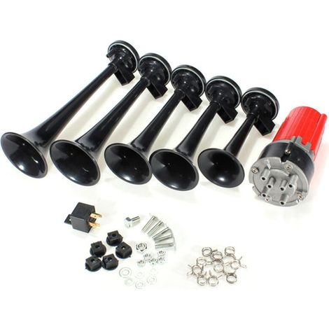 12V 120dB Klaxon Air Horn Corne Trompe Avertisseur Pneumatique Compresseur Auto (1/4)