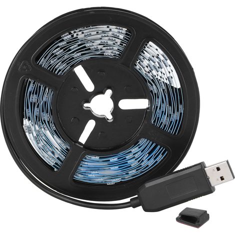Bande LED RGB 4M USB pour rétroéclairage TV, changement de couleur, Bluetooth, flexible, noire