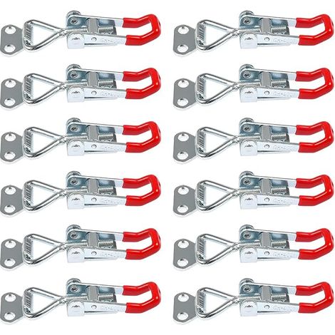 Sollbry 12 Pièces Loquet à Bascule en Métal Réglable pour Fixation Pour serrage, fixation, menuiserie, bricolage, atelier et usage quotidien (1/5)
